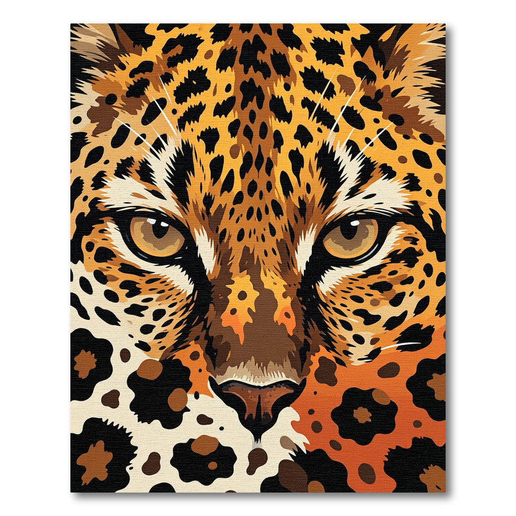 Vibrant Golden Leopard Face Close-up Rug