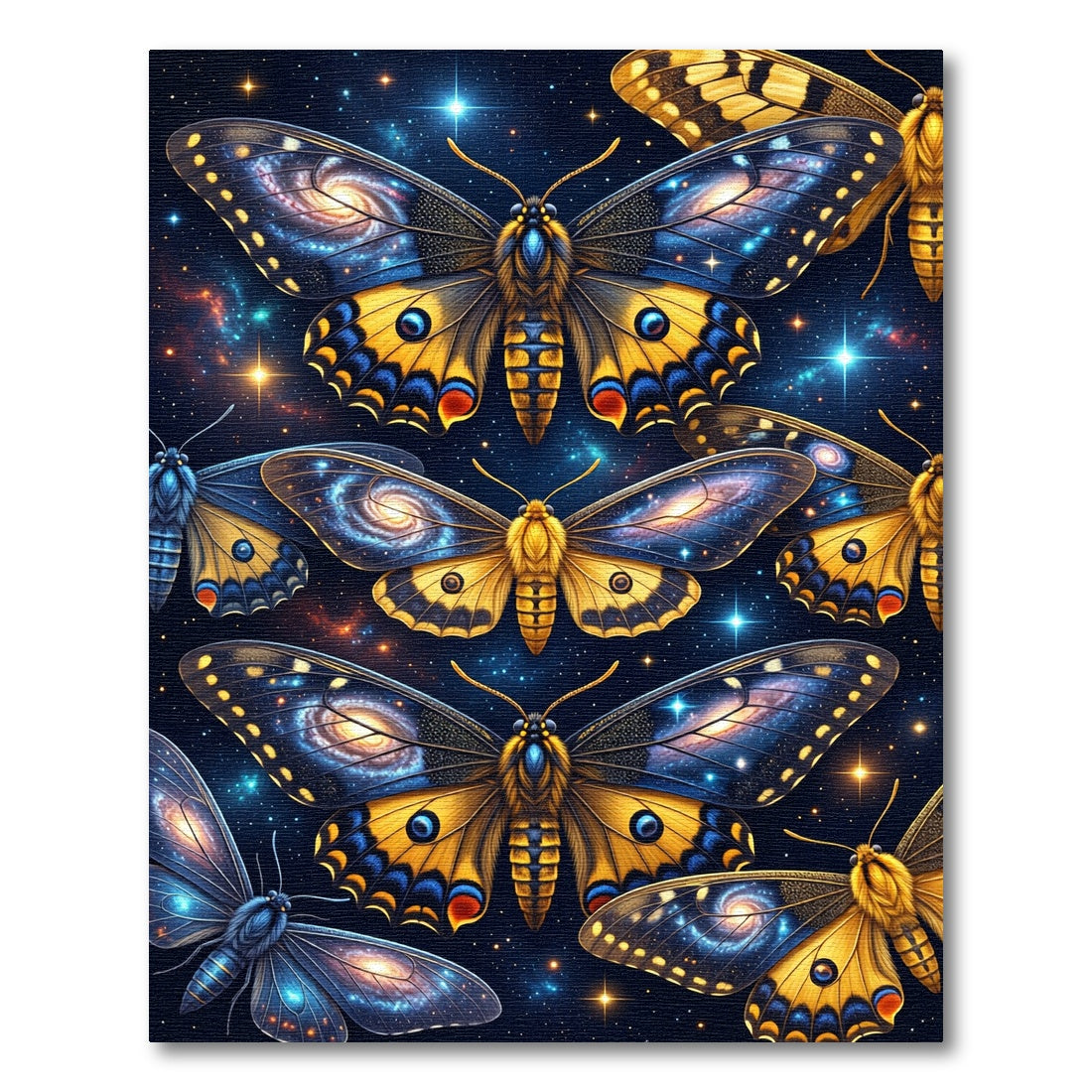 Celestial Gold Butterfly Galaxy Art Rug