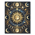 Celestial Sun and Moon Gold Tapestry Rug