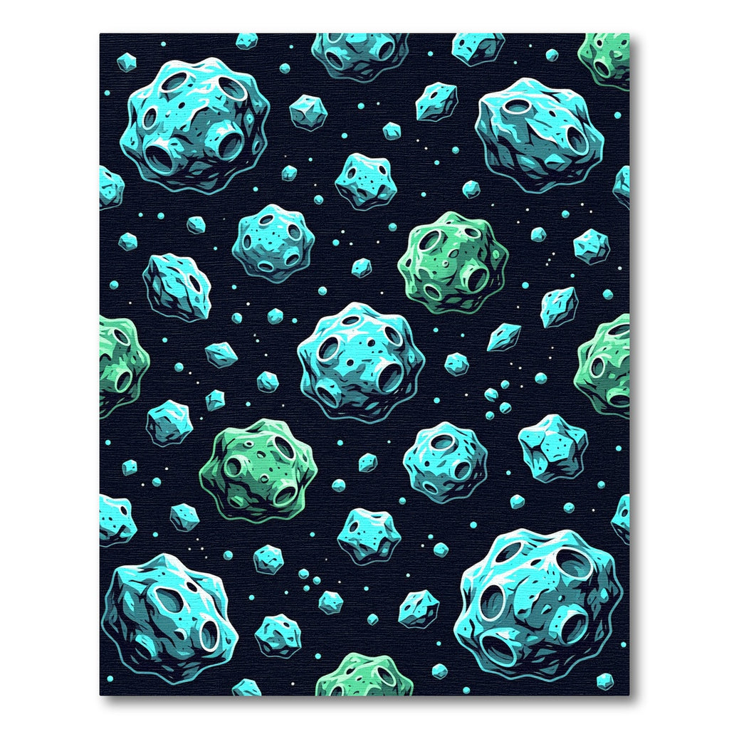 Cosmic Blue Asteroid Galaxy Space Surface Rug