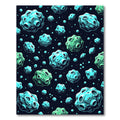 Cosmic Blue Asteroid Galaxy Space Surface Rug