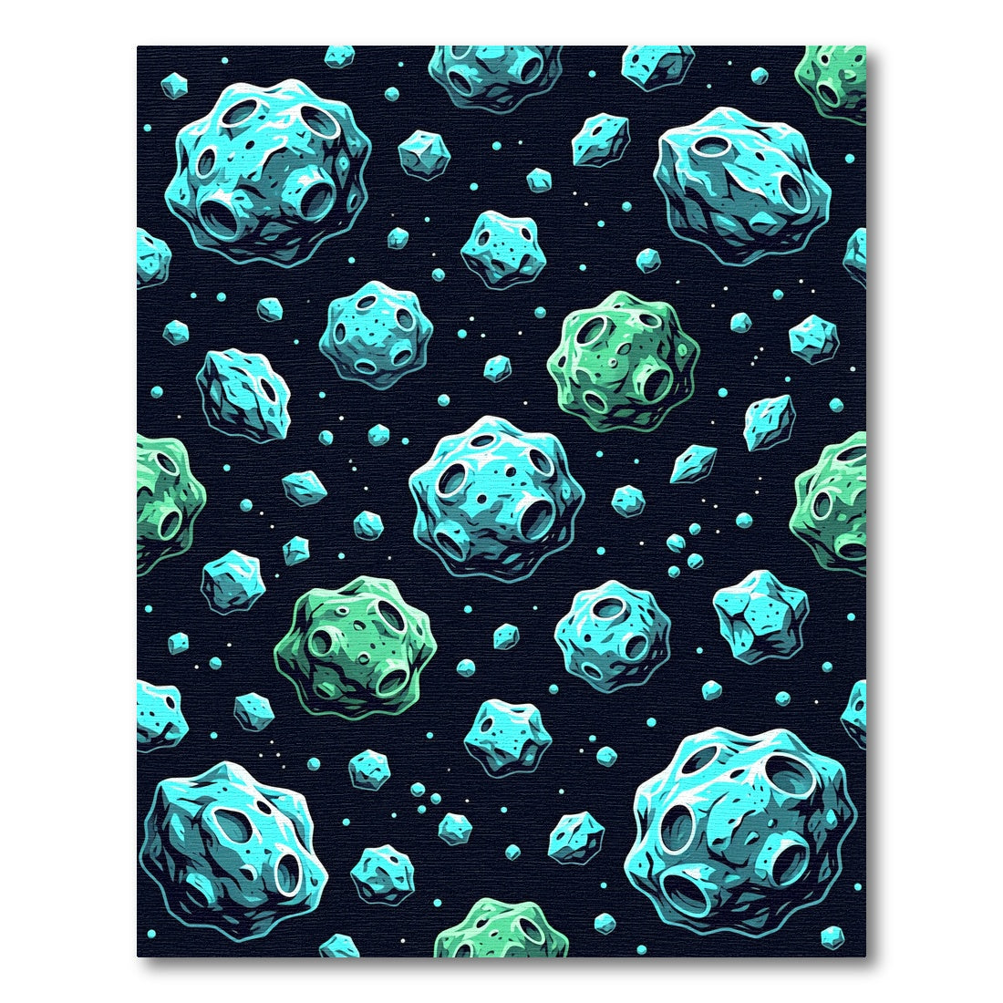 Cosmic Blue Asteroid Galaxy Space Surface Rug