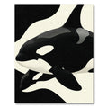 Minimalist Black and White Orca Silhouette Rug