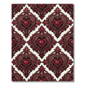 Gothic Crimson Heart Damask Rug