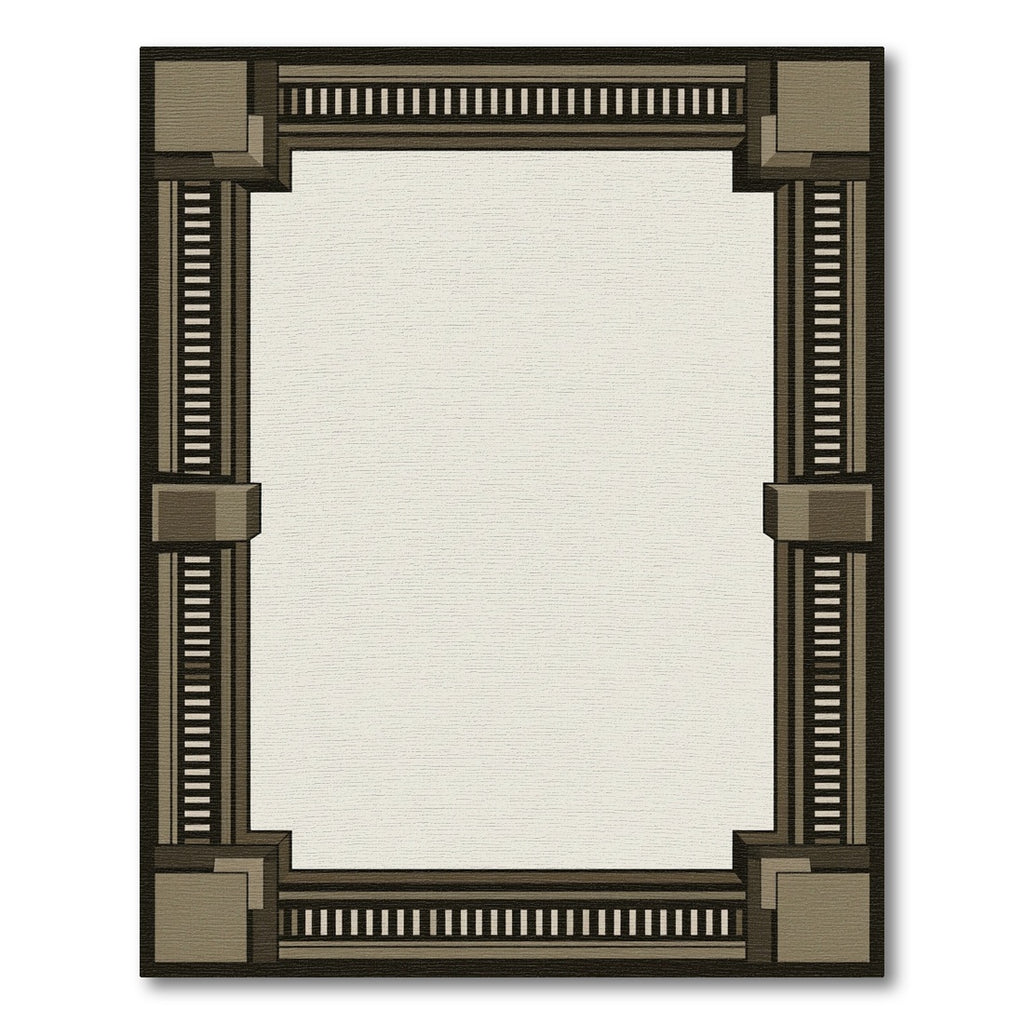 Geometric Block Deco Border Rug