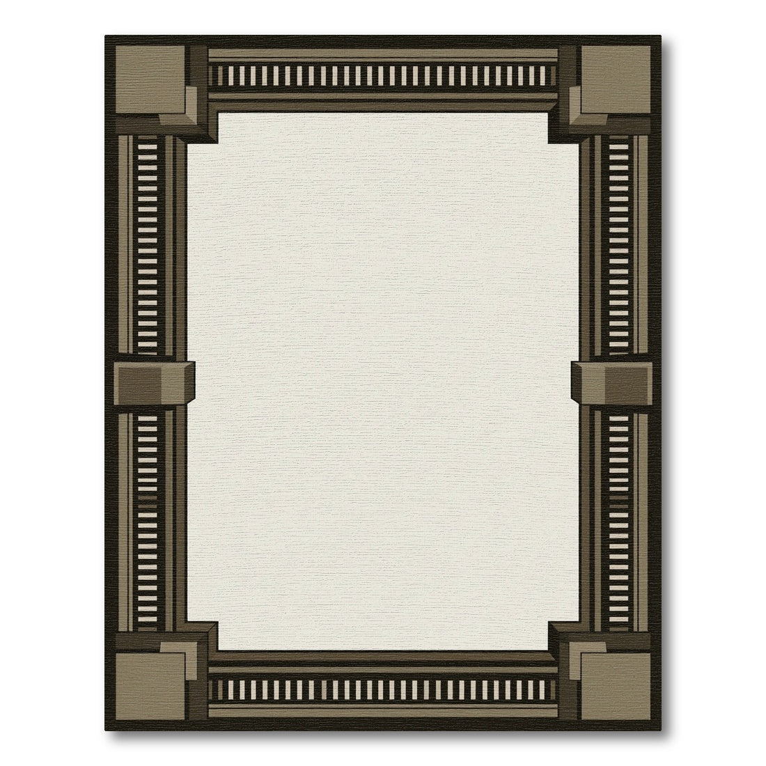 Geometric Block Deco Border Rug