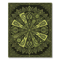 Golden Paisley Sunburst Mandala Rug