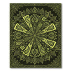 Golden Paisley Sunburst Mandala Rug