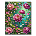 Lush Pink Peony Floral Garden Rug
