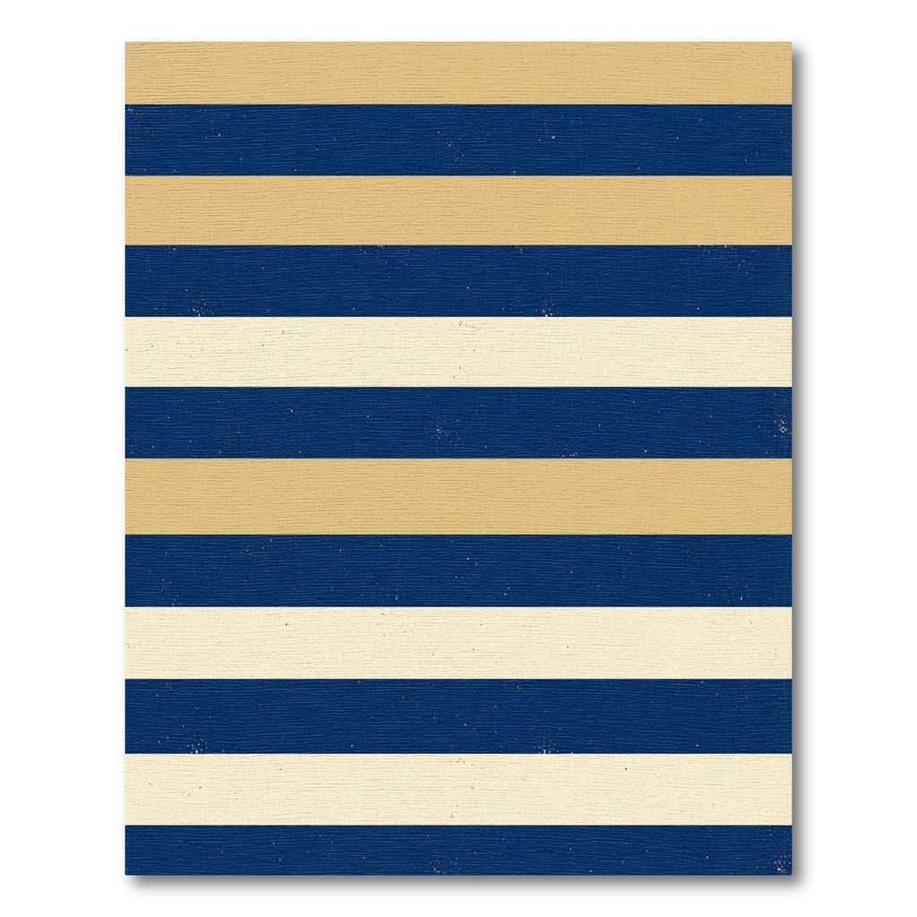 Navy and Beige Horizontal Striped Rug