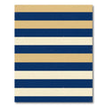 Navy and Beige Horizontal Striped Rug