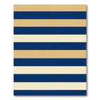 Navy and Beige Horizontal Striped Rug