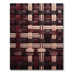 Deep Burgundy Woven Lattice Textile Rug