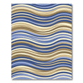 Coastal Blue and Sandy Wavy Stripes Rug