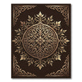 Ornate Antique Gold Filigree Medallion Rug