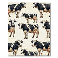 Whimsical Black and White Cattle Herd Rug