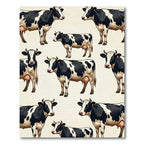 Whimsical Black and White Cattle Herd Rug