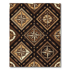 Brown Compass Rose Diamond Rug
