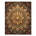 Golden Floral Medallion Ornate Tapestry Rug