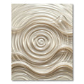 Shimmering Champagne Fluid Wave Circular Rug