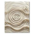 Shimmering Champagne Fluid Wave Circular Rug