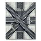 Gray Urban Road Intersection Rug