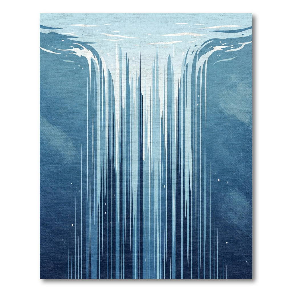 Deep Blue Waterfall Cascade Rug