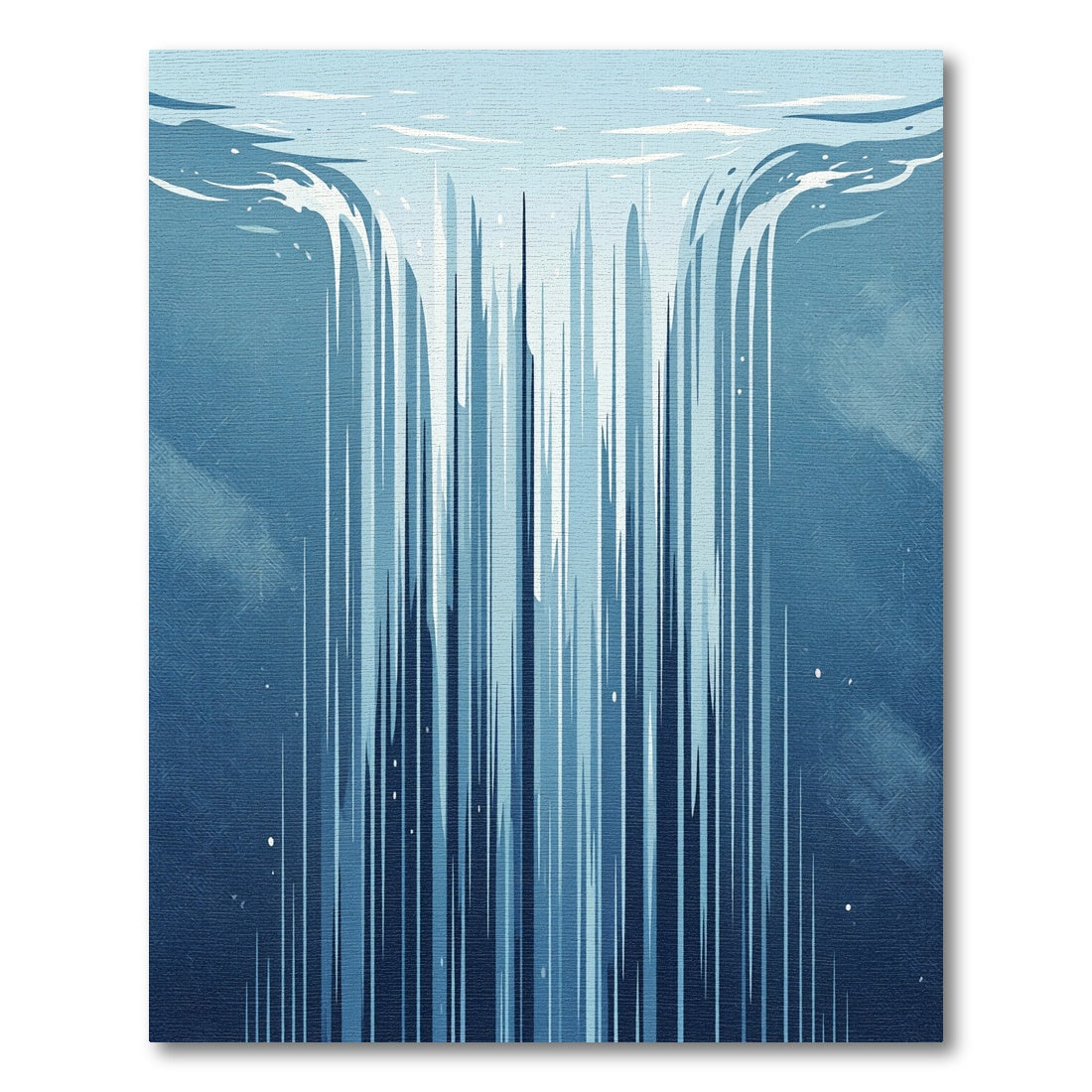 Deep Blue Waterfall Cascade Rug