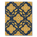 Navy and Gold Interlocking Quatrefoil Rug