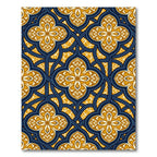 Navy and Gold Interlocking Quatrefoil Rug