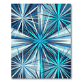 Radiant Blue Geometric Starburst Abstract Rug