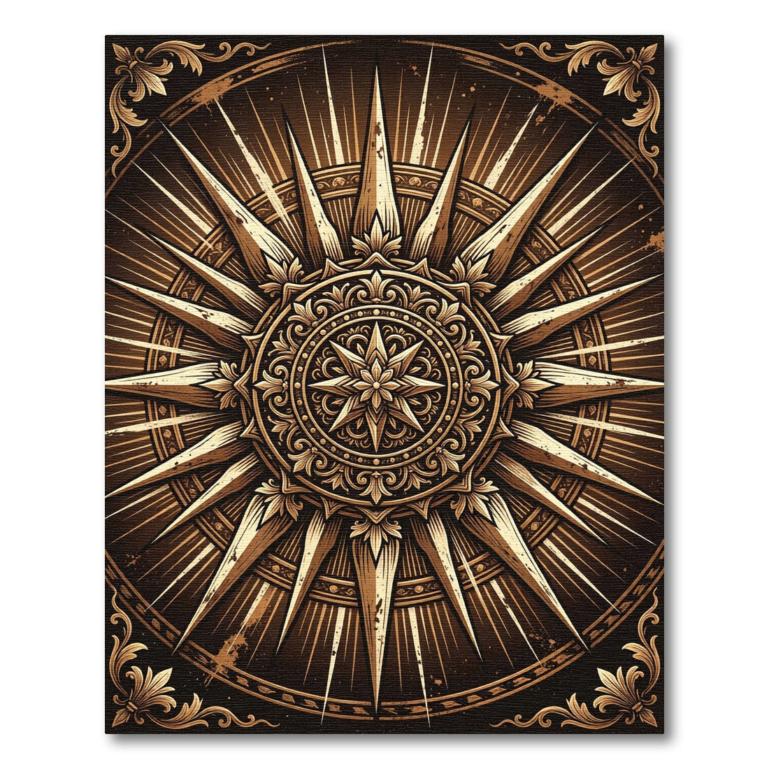 Gilded Bronze Radiant Sunburst Medallion Rug