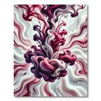 Crimson Plum Swirl Abstract Rug