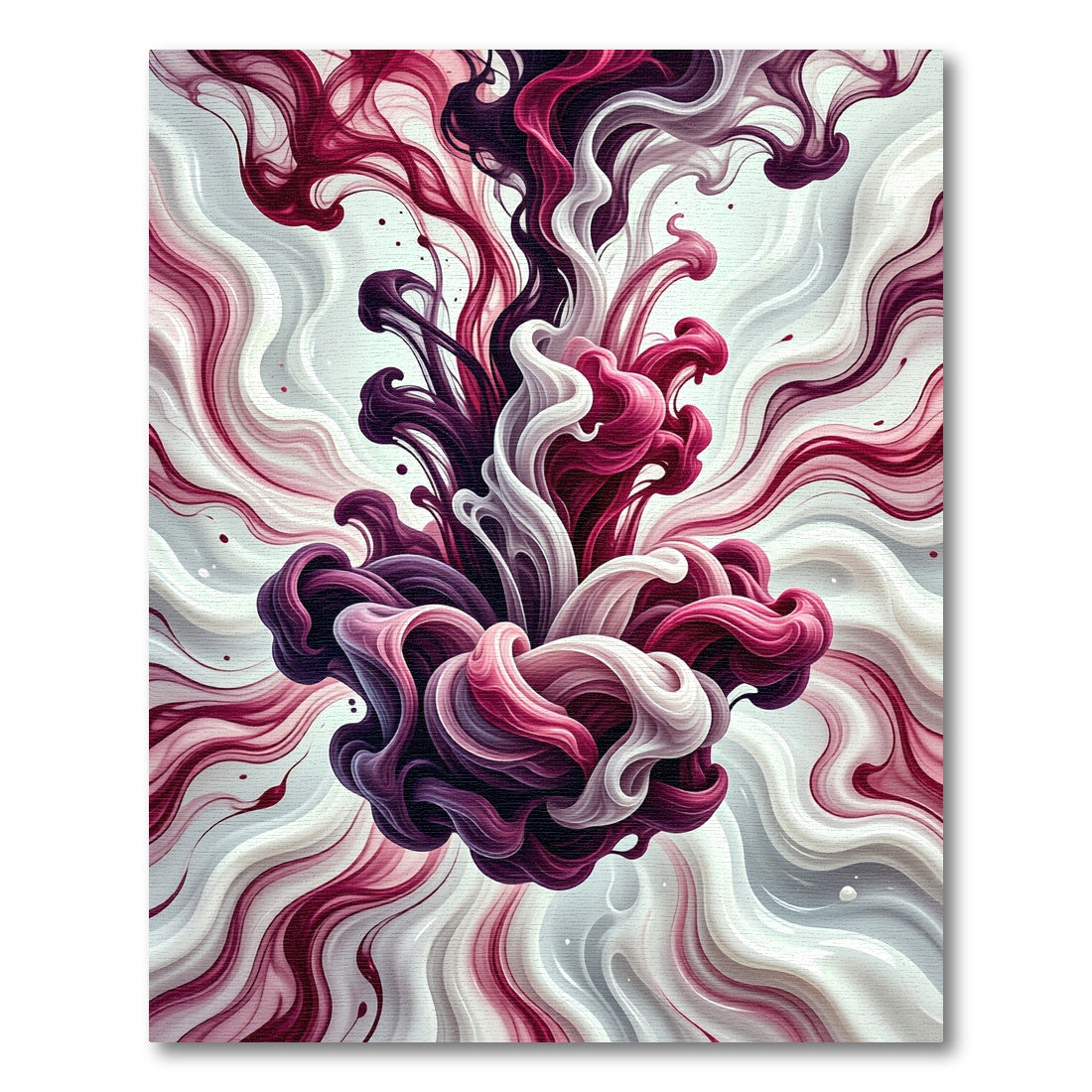 Crimson Plum Swirl Abstract Rug