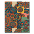 Vibrant Teal Orange Paisley Medallion Array Rug