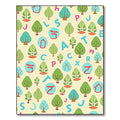 Playful Trees Alphabet Yellow Background Rug