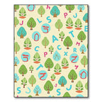 Playful Trees Alphabet Yellow Background Rug