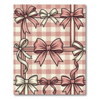 Pastel Pink Gingham Ribbon Bows Rug