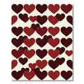 Romantic Maroon Crimson Heart Grid Rug