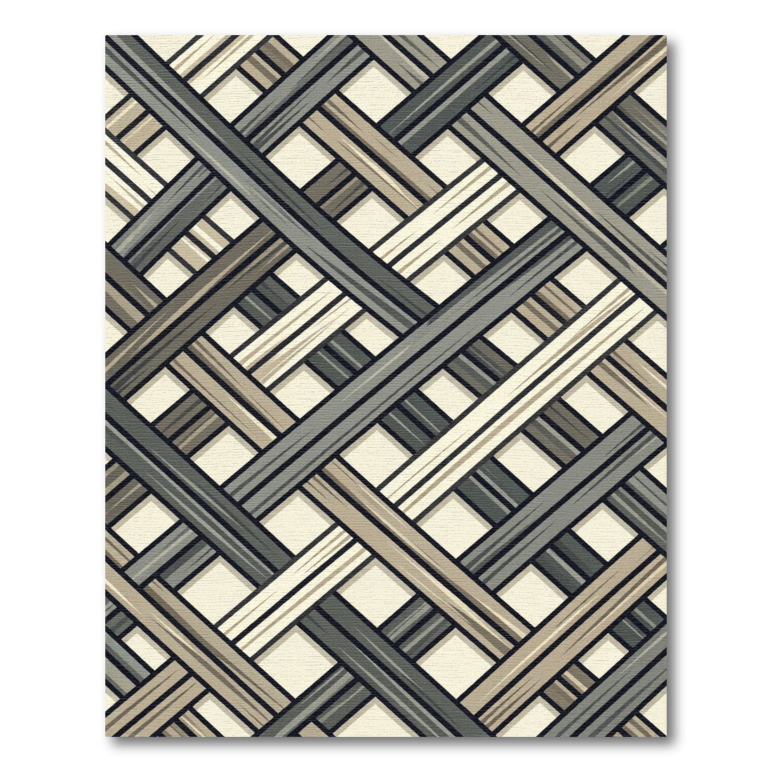 Interwoven Neutral Tones Lattice Rug