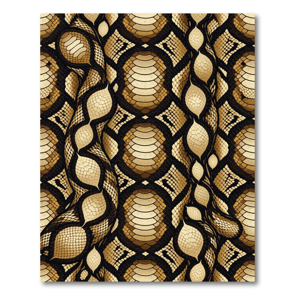 Luxurious Golden Serpent Scale Texture Rug