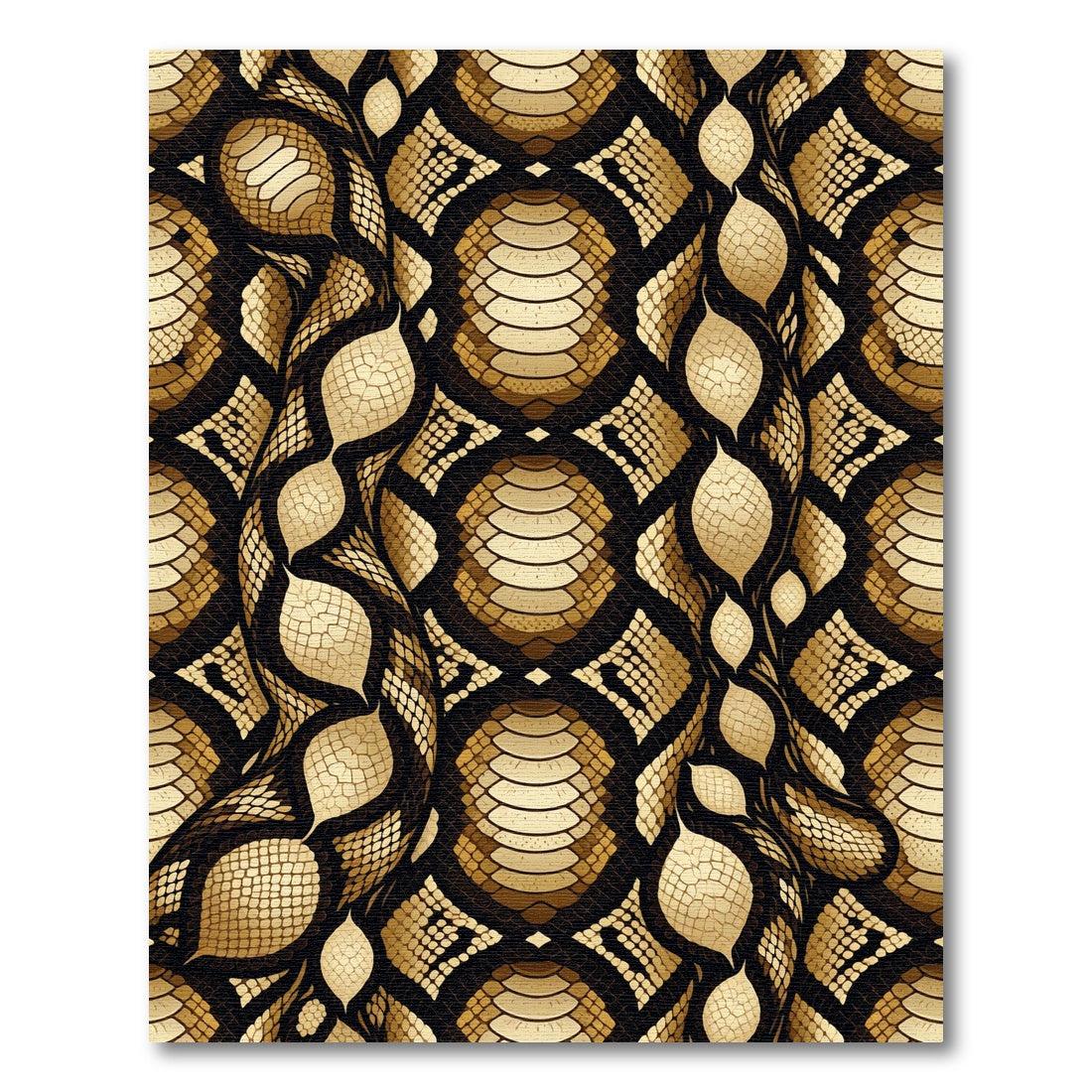 Luxurious Golden Serpent Scale Texture Rug
