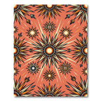 Warm Orange Sunburst Starburst Rays Rug