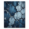 Rough Slate Blue Cracked Stone Rug