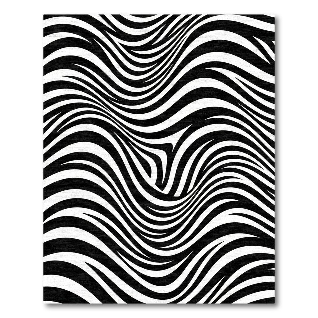 Black White Optical Illusion Waves Rug
