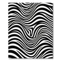 Black White Optical Illusion Waves Rug