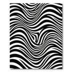 Black White Optical Illusion Waves Rug