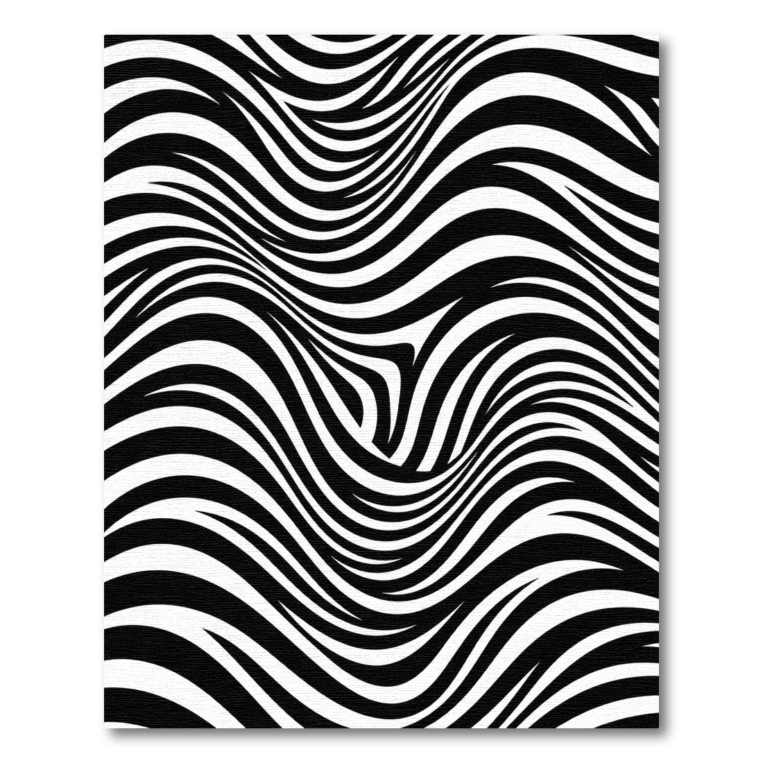 Black White Optical Illusion Waves Rug