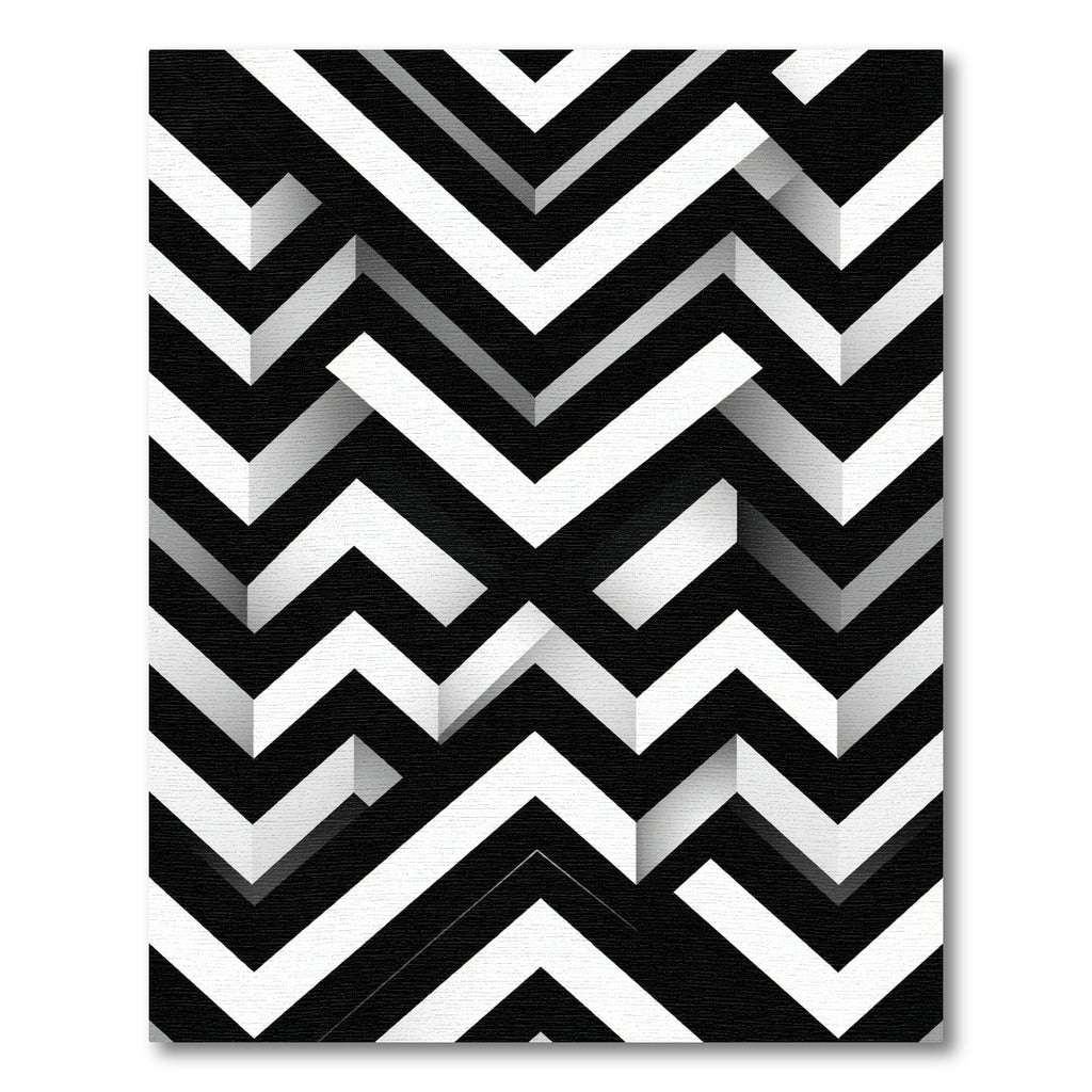 Monochrome Geometric Chevron Stripe Abstract Rug