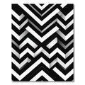 Monochrome Geometric Chevron Stripe Abstract Rug